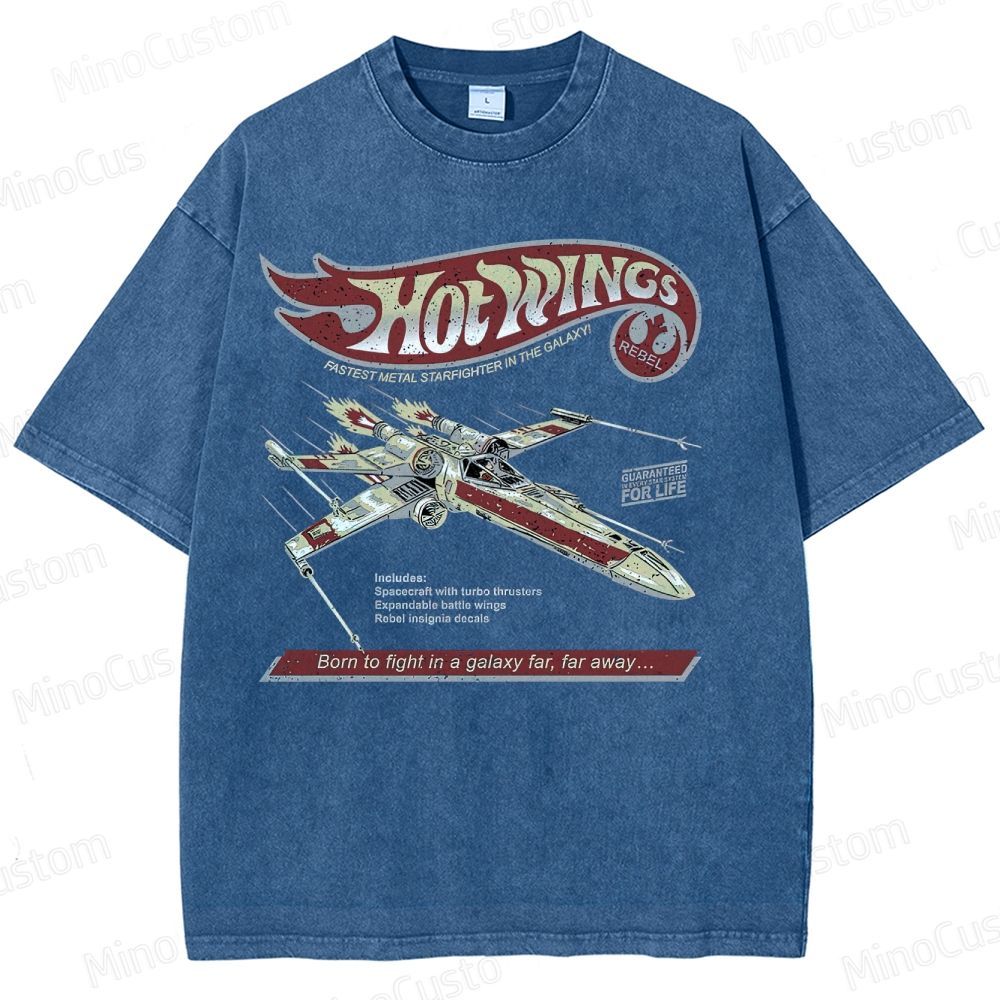 Hot Wings Starfighter  Washed T-Shirt