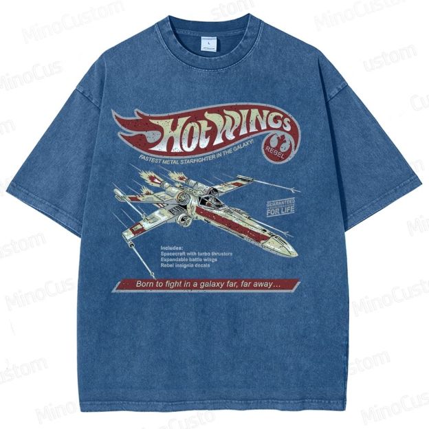 Hot Wings Starfighter  Washed T-Shirt