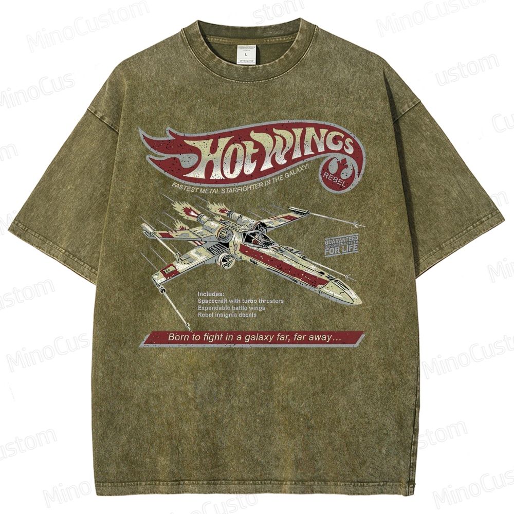 Hot Wings Starfighter  Washed T-Shirt