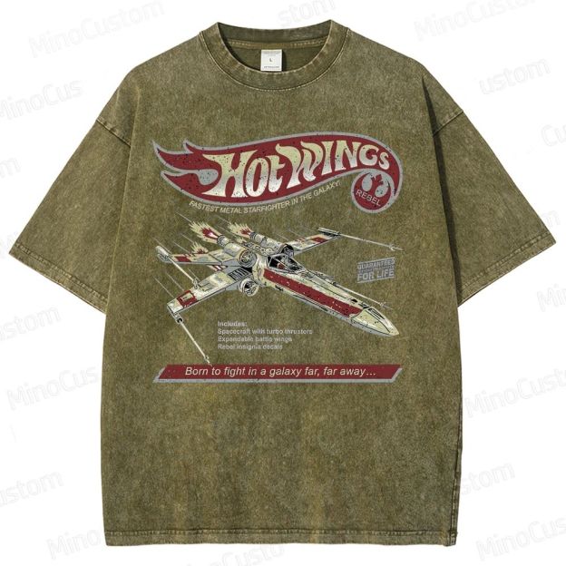 Hot Wings Starfighter  Washed T-Shirt