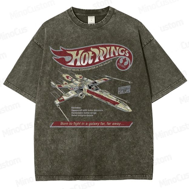 Hot Wings Starfighter  Washed T-Shirt