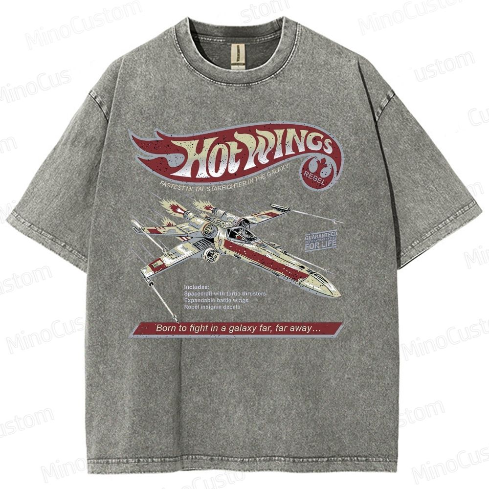 Hot Wings Starfighter  Washed T-Shirt