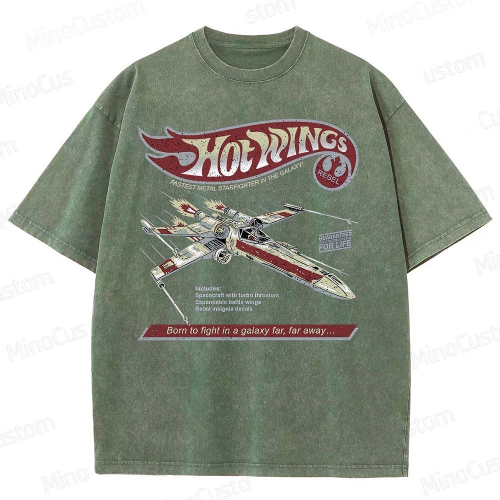 Hot Wings Starfighter  Washed T-Shirt