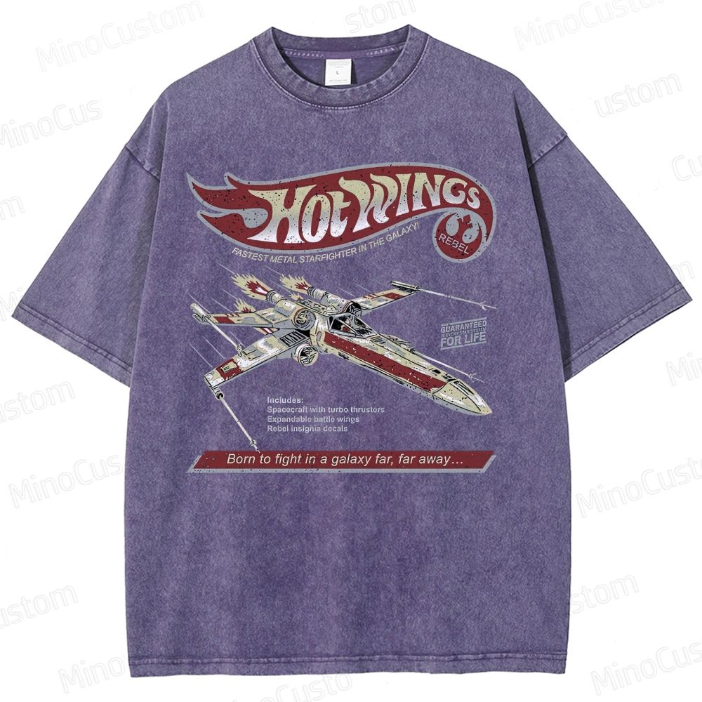 Hot Wings Starfighter  Washed T-Shirt