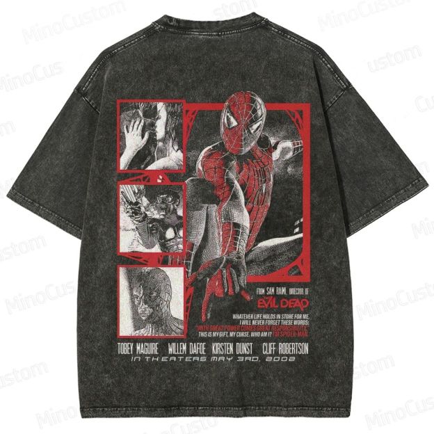 Vintage Spider - Man 2002 Movie Washed T - Shirt