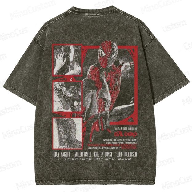 Vintage Spider - Man 2002 Movie Washed T - Shirt
