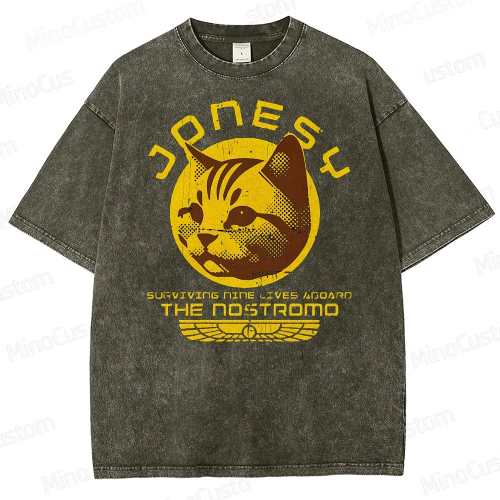 Jonesy Surviving Nine LivesAboard The Nostromo Washed T-Shirt 