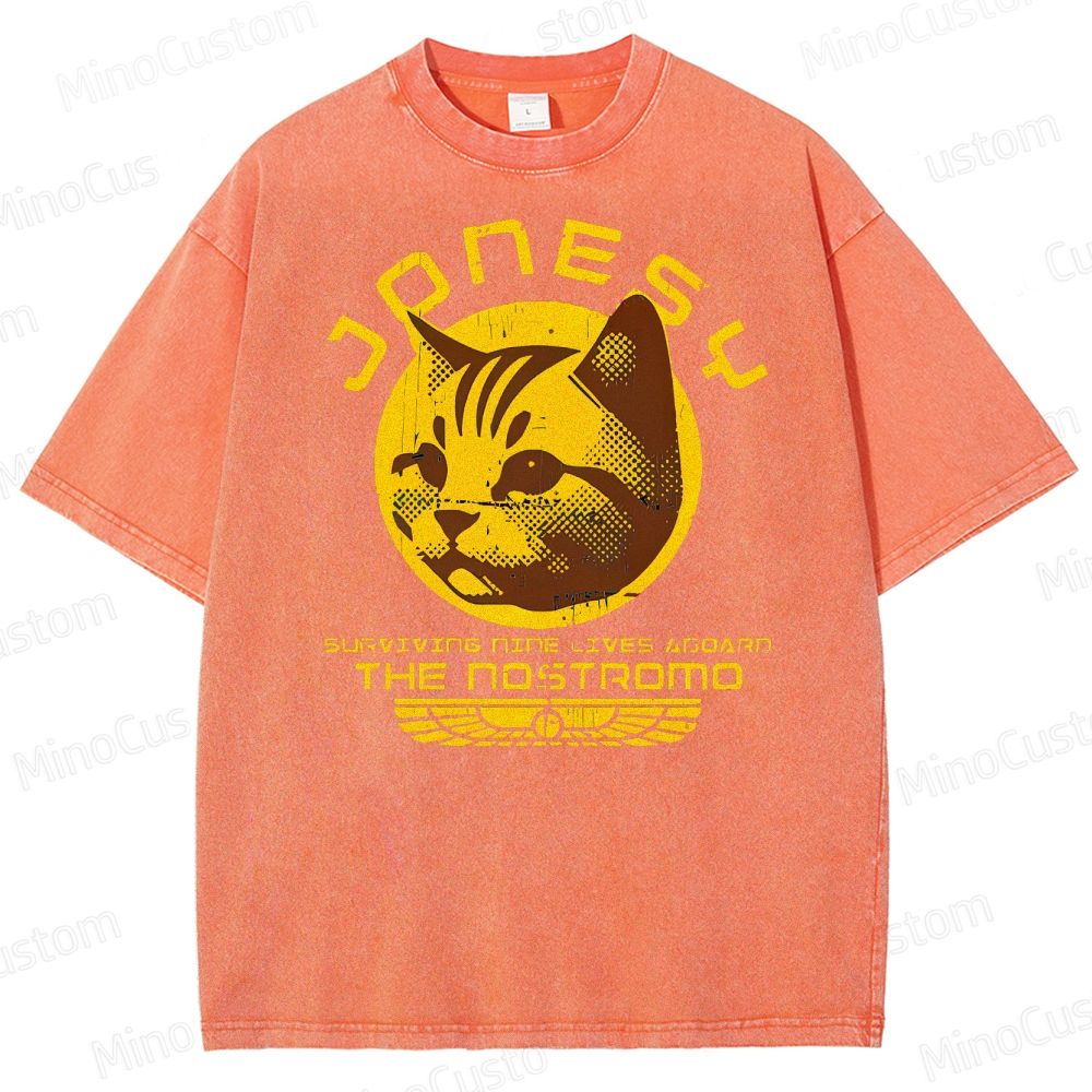 Jonesy Surviving Nine LivesAboard The Nostromo Washed T-Shirt 