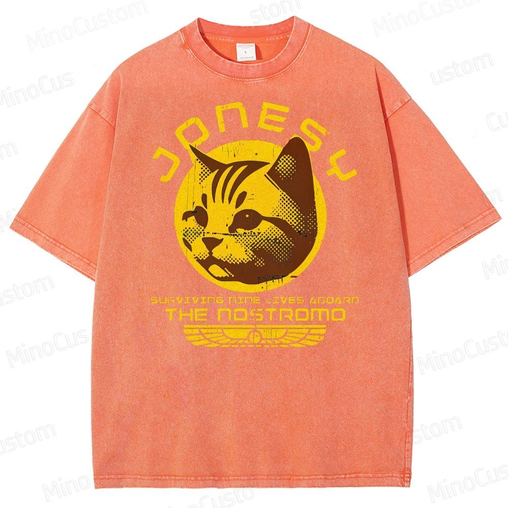 Jonesy Surviving Nine LivesAboard The Nostromo Washed T-Shirt 