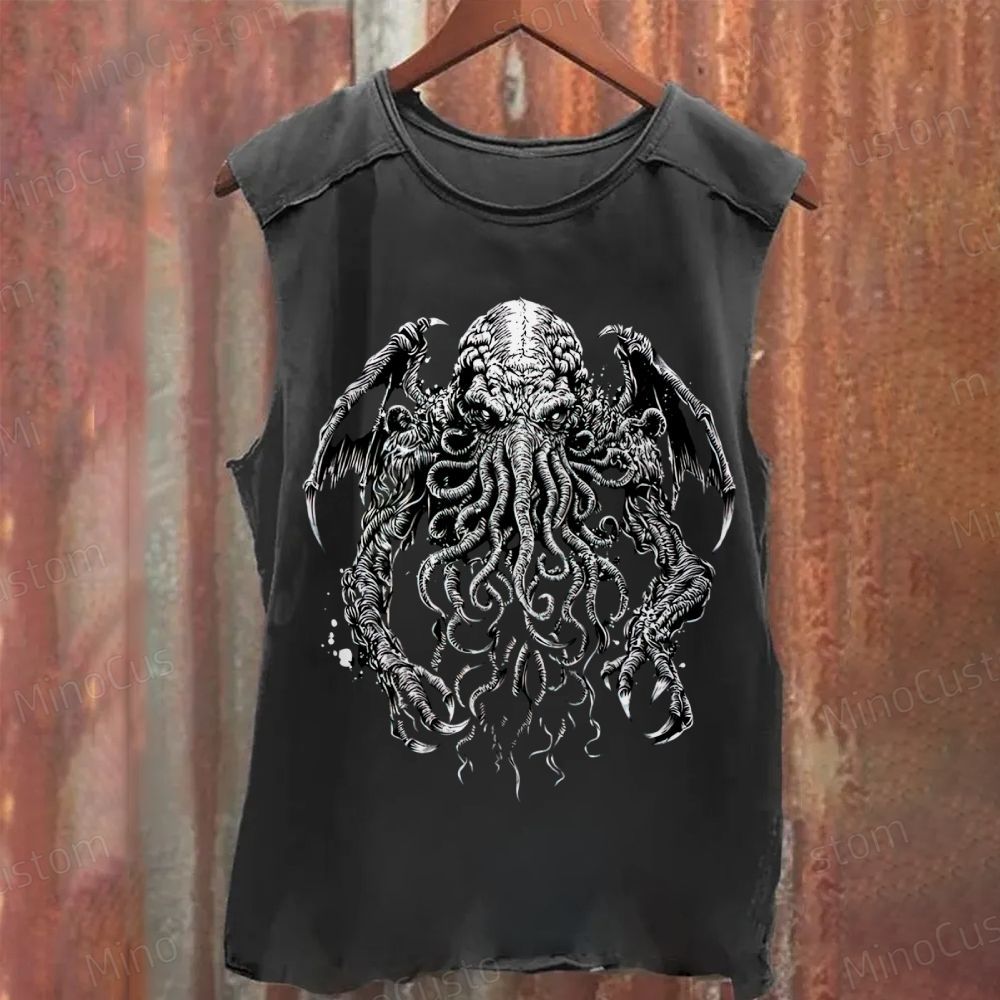 Great Old One In The Shadows Washed Tank Top