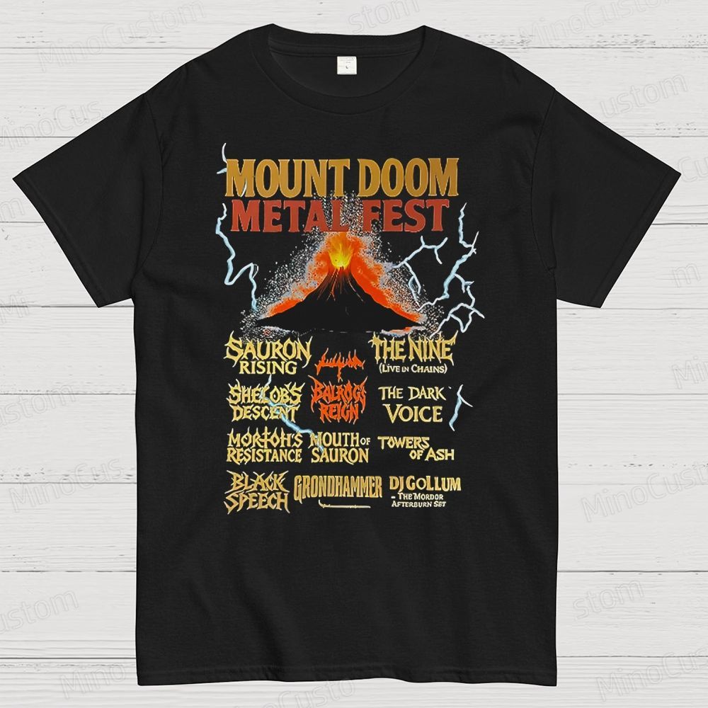 Lord of the Rings Inspired Heavy Metal Concert Cotton T-shirt