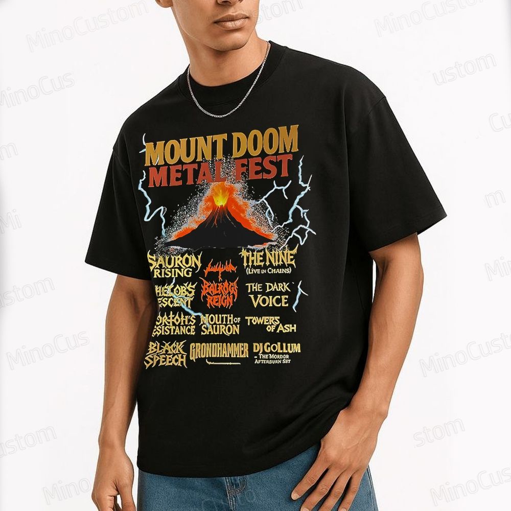 Lord of the Rings Inspired Heavy Metal Concert Cotton T-shirt