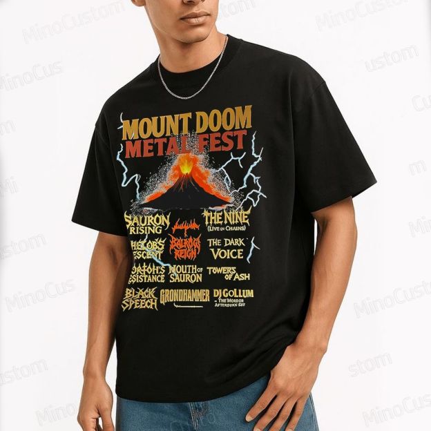 Lord of the Rings Inspired Heavy Metal Concert Cotton T-shirt