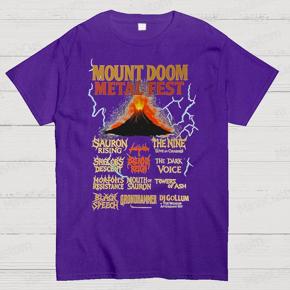 Lord of the Rings Inspired Heavy Metal Concert Cotton T-shirt