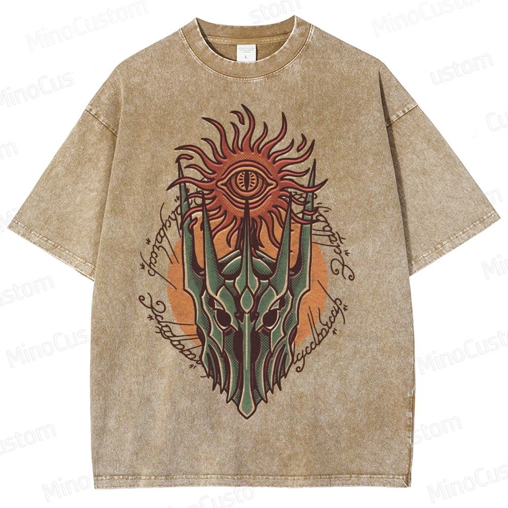 The Lord of the Rings Sauron's Eye and Helm Graphic Washed T - Shirt