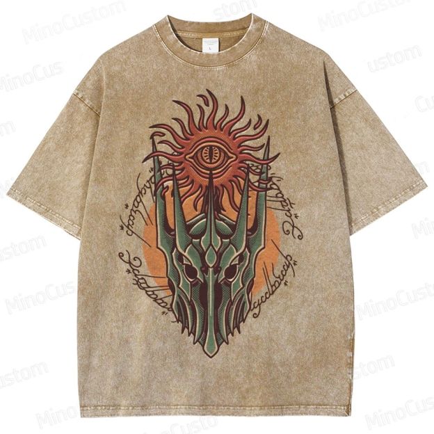 The Lord of the Rings Sauron's Eye and Helm Graphic Washed T - Shirt