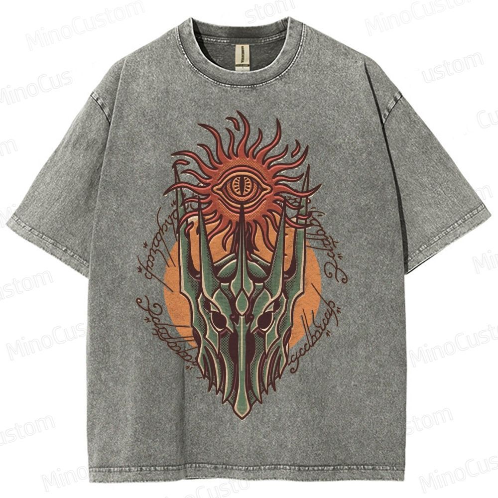 The Lord of the Rings Sauron's Eye and Helm Graphic Washed T - Shirt