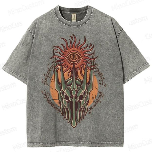 The Lord of the Rings Sauron's Eye and Helm Graphic Washed T - Shirt