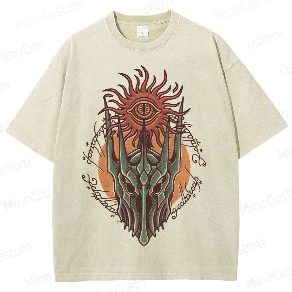 The Lord of the Rings Sauron's Eye and Helm Graphic Washed T - Shirt