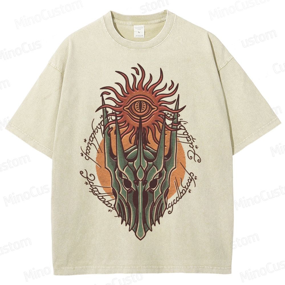 The Lord of the Rings Sauron's Eye and Helm Graphic Washed T - Shirt