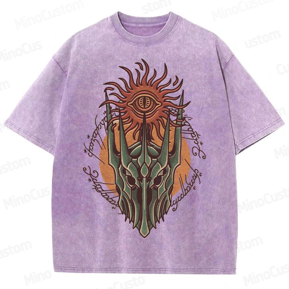 The Lord of the Rings Sauron's Eye and Helm Graphic Washed T - Shirt