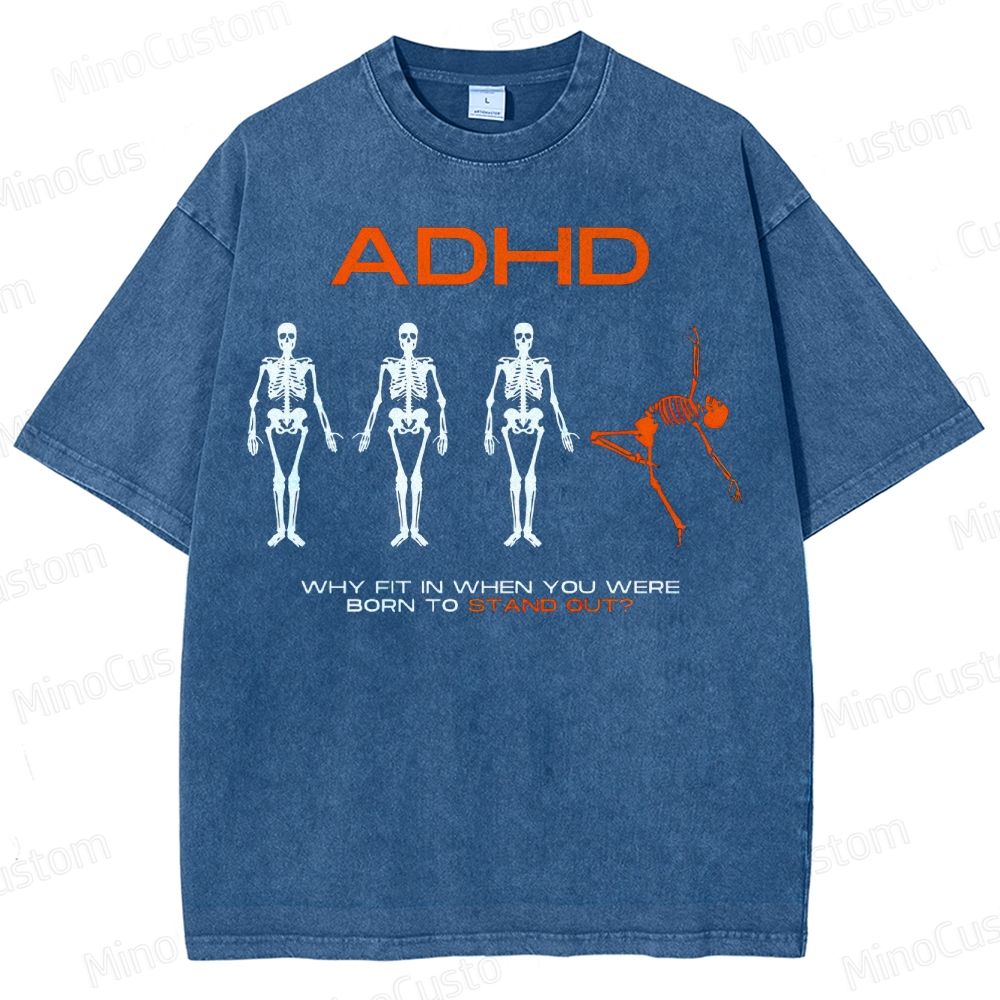 Adhd Awareness Washed T-Shirt 
