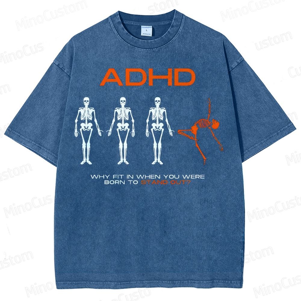 Adhd Awareness Washed T-Shirt 