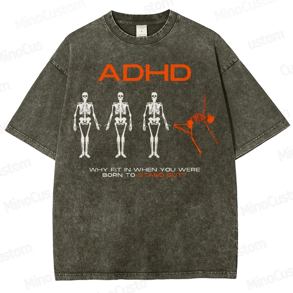 Adhd Awareness Washed T-Shirt 