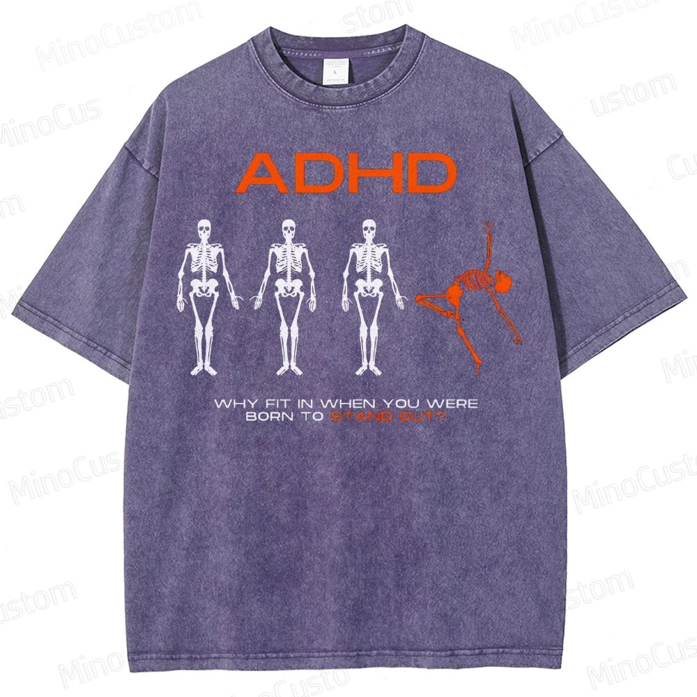 Adhd Awareness Washed T-Shirt 