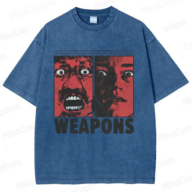 Vintage Horror Graphic "WEAPONS"  Washed T-Shirt