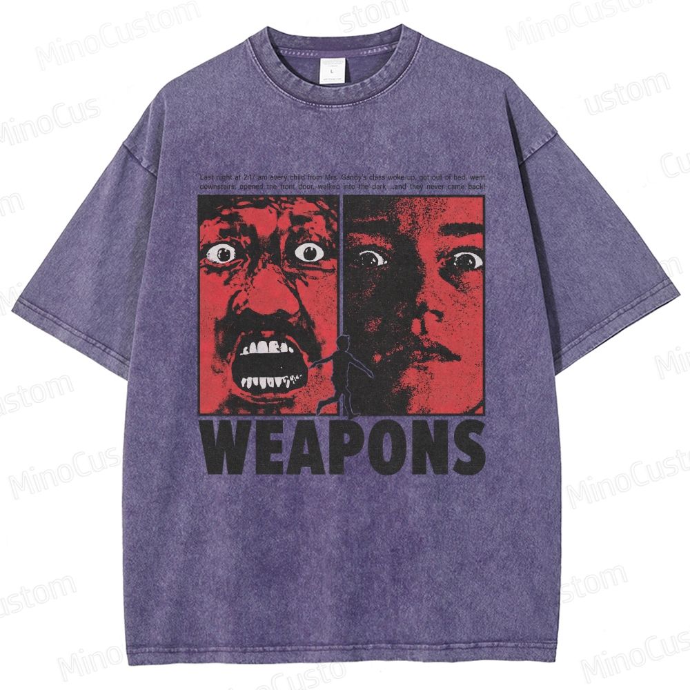 Vintage Horror Graphic "WEAPONS"  Washed T-Shirt