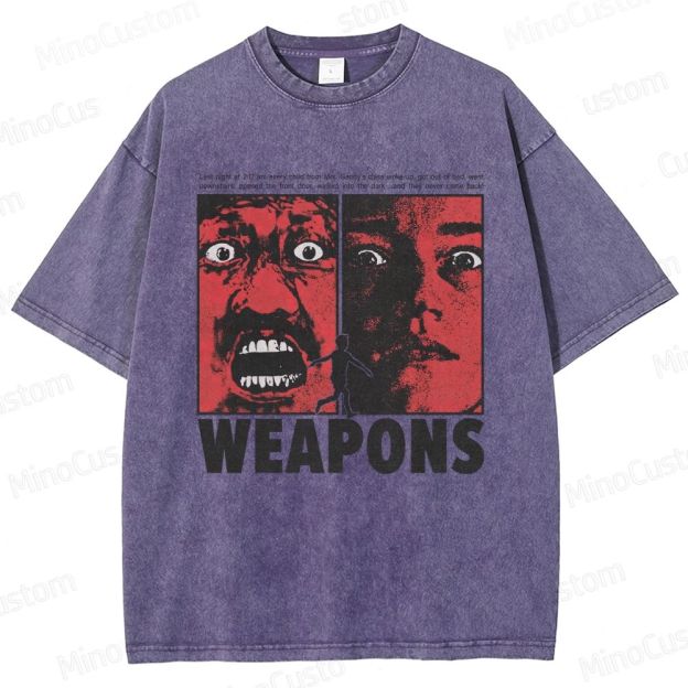 Vintage Horror Graphic "WEAPONS"  Washed T-Shirt