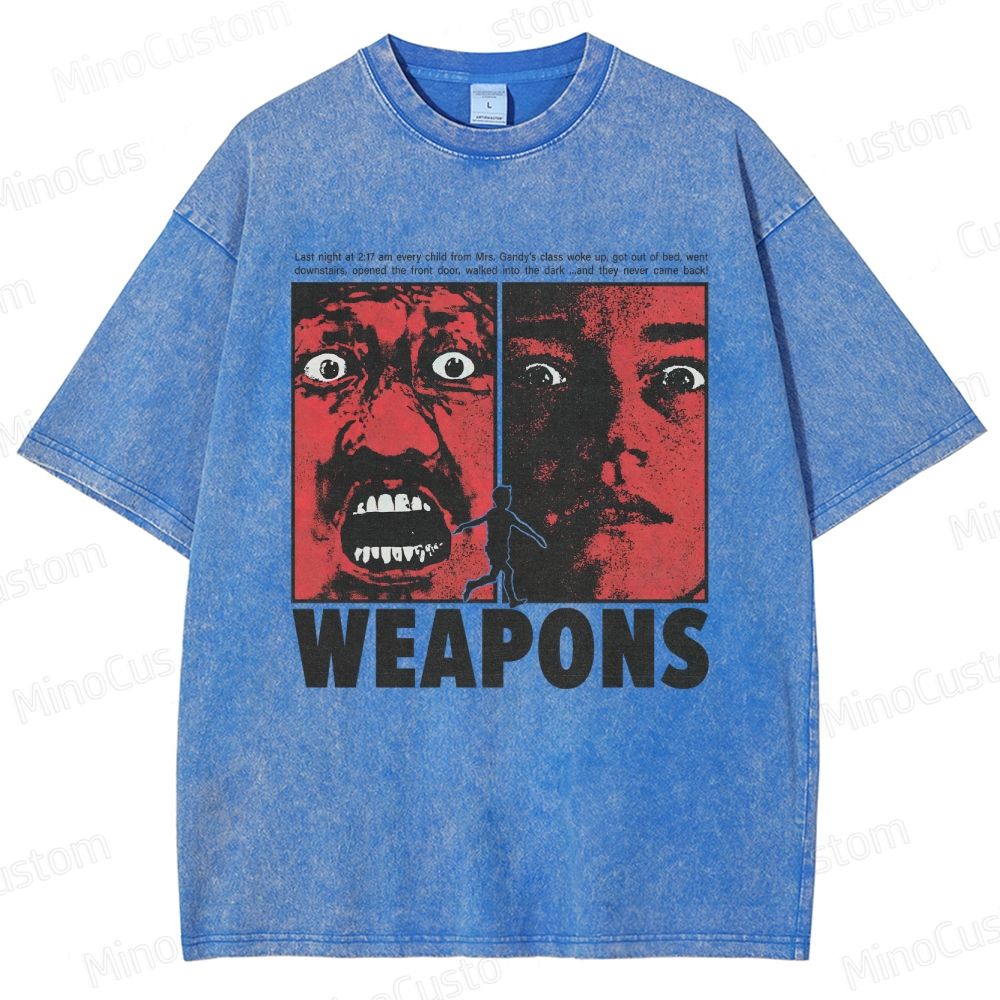 Vintage Horror Graphic "WEAPONS"  Washed T-Shirt