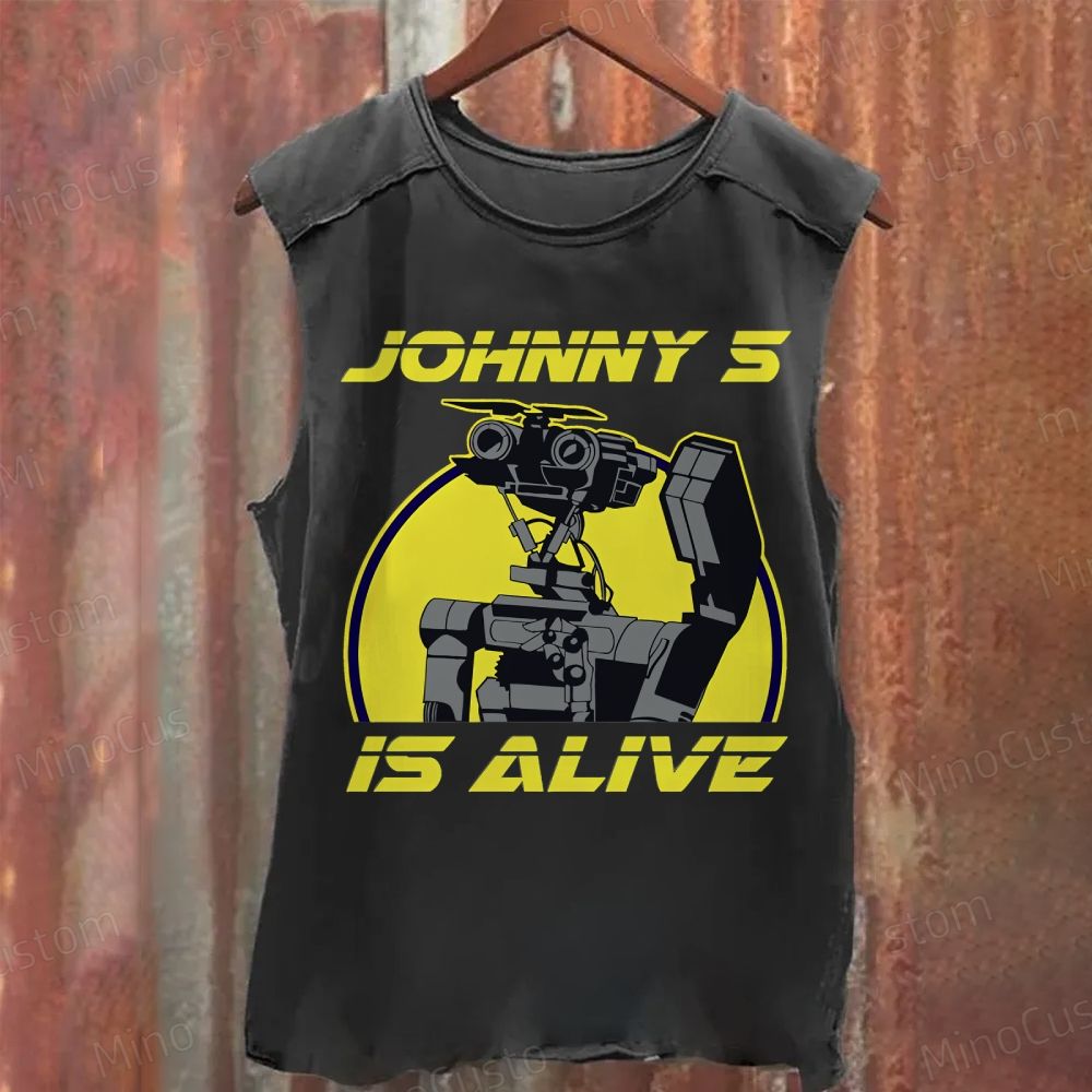 Johnny 5 Is Alive Washed Tank Top 