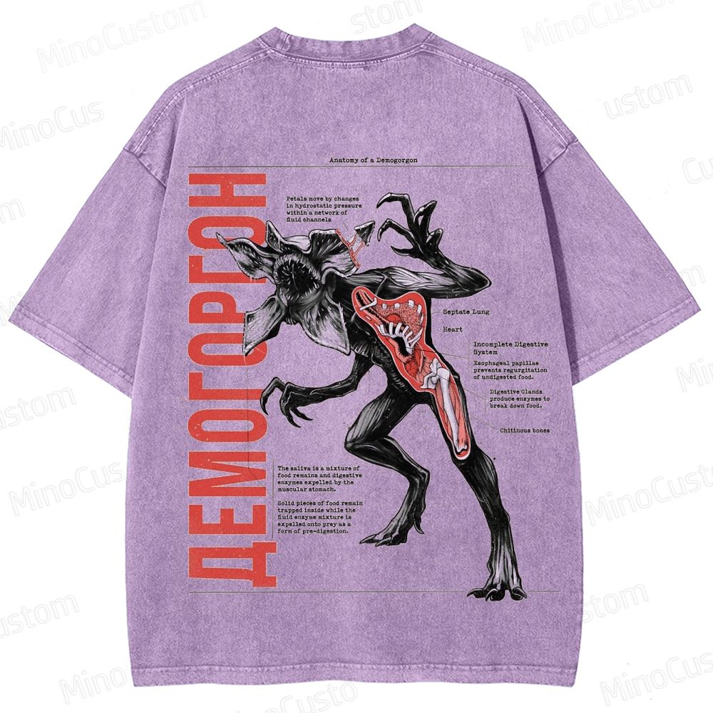 Vintage "Anatomy of a Demogorgon" Stranger Things Graphic Washed T - Shirt