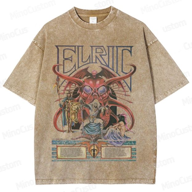 Elric Fantasy Graphic Washed T - Shirt