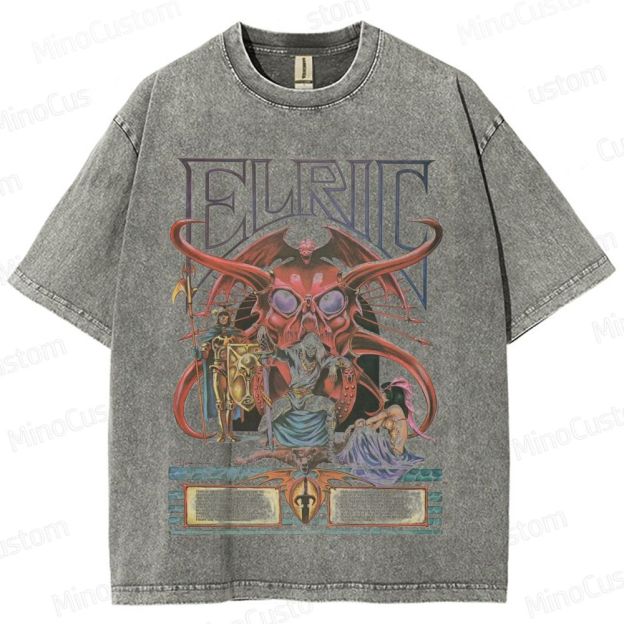 Elric Fantasy Graphic Washed T - Shirt