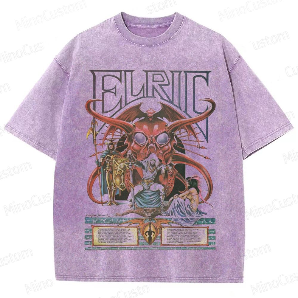 Elric Fantasy Graphic Washed T - Shirt