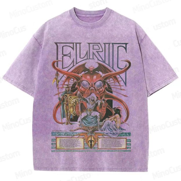 Elric Fantasy Graphic Washed T - Shirt