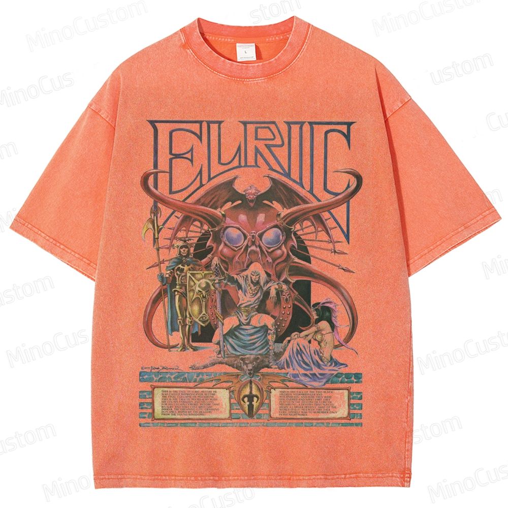 Elric Fantasy Graphic Washed T - Shirt
