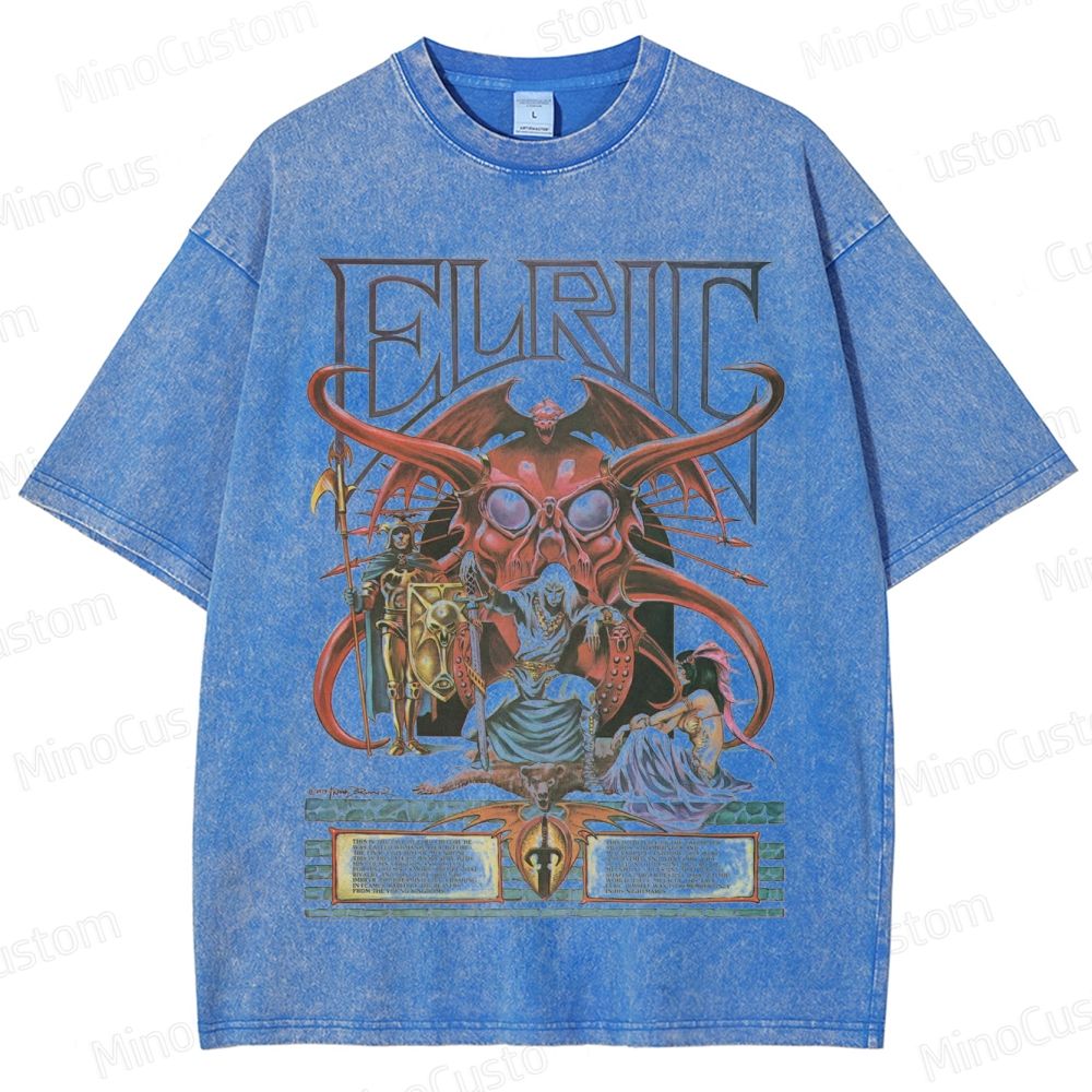 Elric Fantasy Graphic Washed T - Shirt