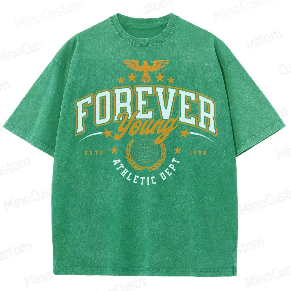 Forever Young Eagle Globe Washed T-Shirt 