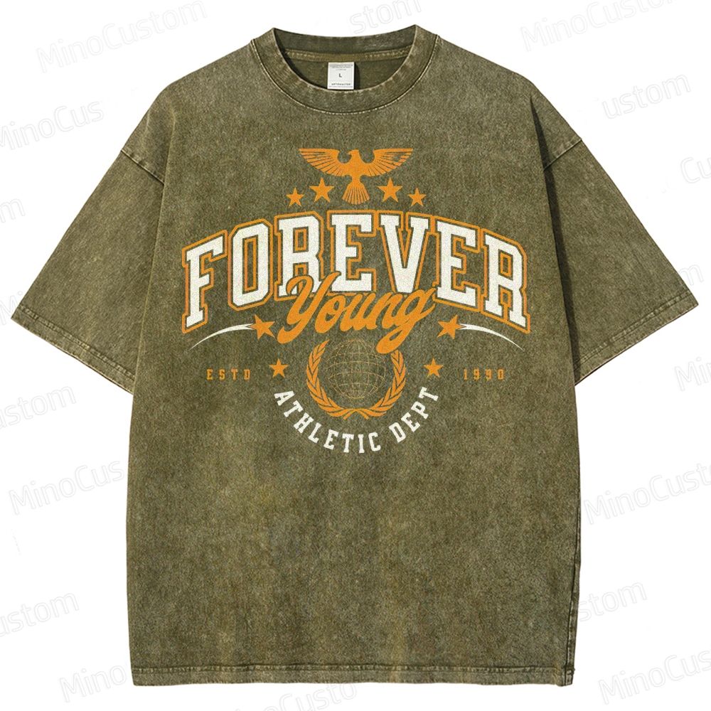Forever Young Eagle Globe Washed T-Shirt 