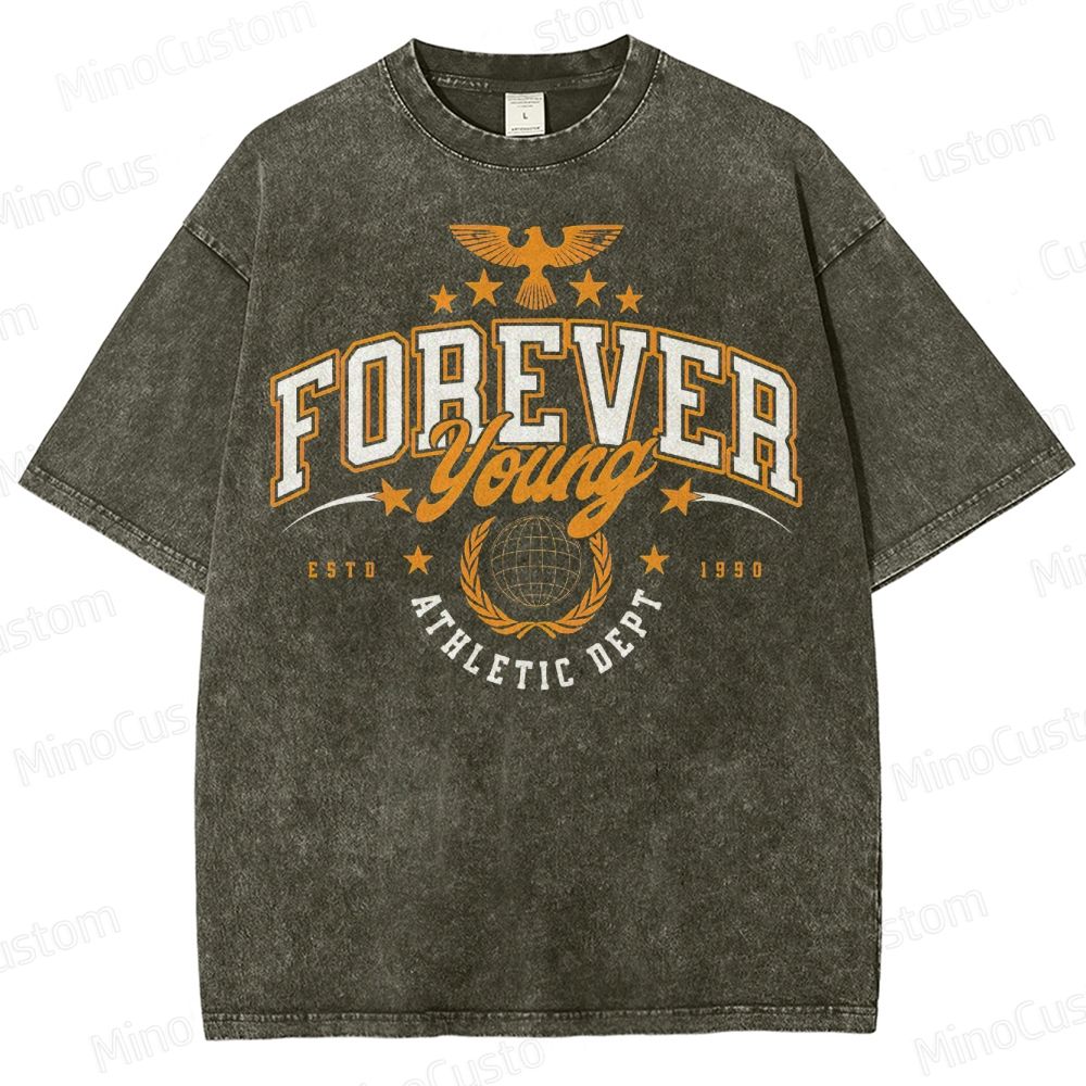 Forever Young Eagle Globe Washed T-Shirt 