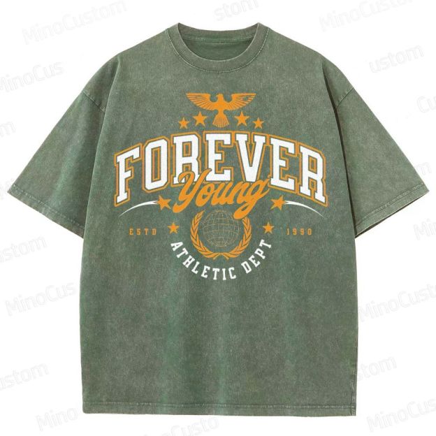 Forever Young Eagle Globe Washed T-Shirt 