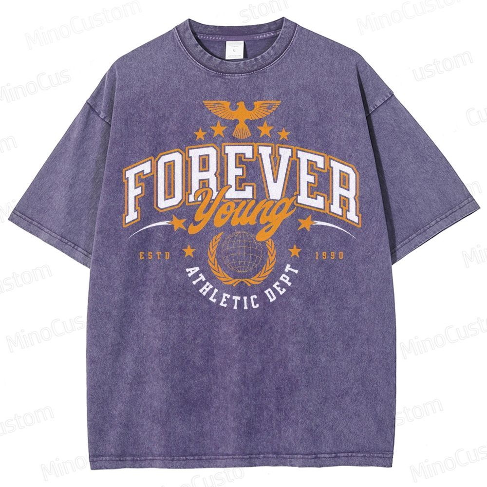 Forever Young Eagle Globe Washed T-Shirt 
