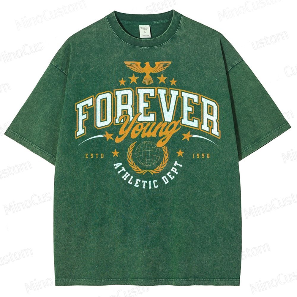 Forever Young Eagle Globe Washed T-Shirt 