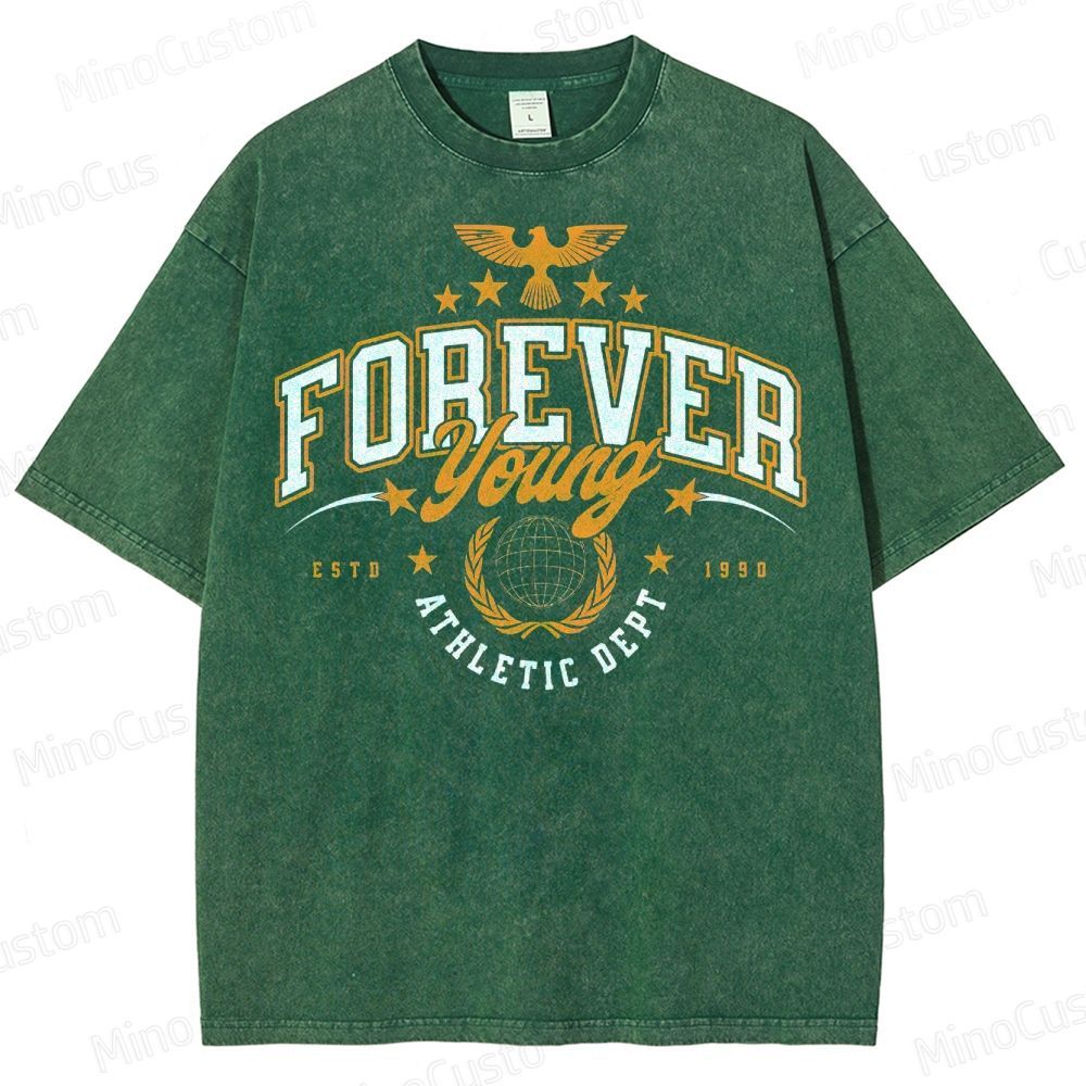 Forever Young Eagle Globe Washed T-Shirt 