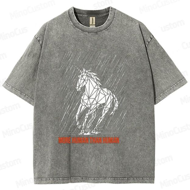 Blade Runner "More Human Than Human" Unicorn Graphic Washed T - Shirt