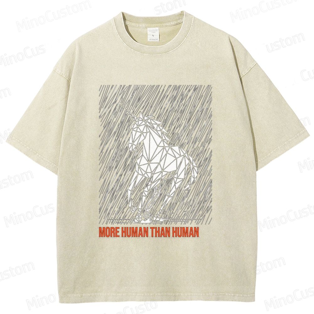 Blade Runner "More Human Than Human" Unicorn Graphic Washed T - Shirt
